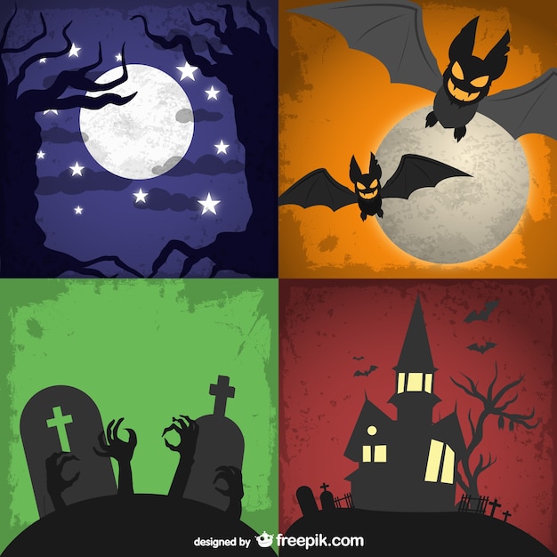 Vettore gratuito halloween sfondi set