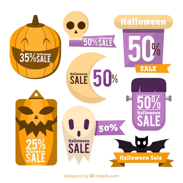 Halloween badges with discounts