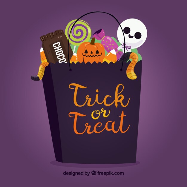 halloween bag full of candies