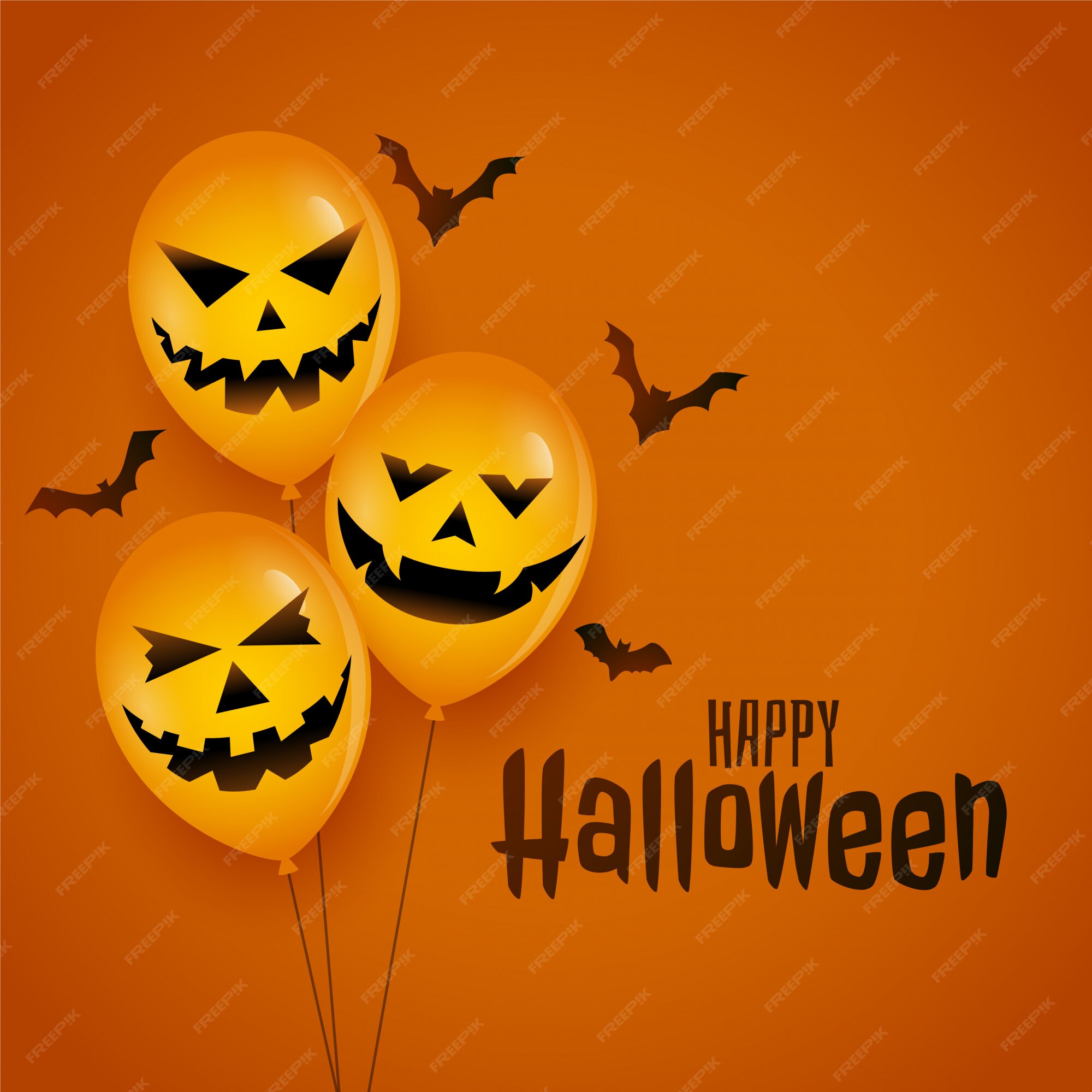 Orange Balloon with Drawing of Scared Face on Background. Halloween Party  Stock Photo - Image of creepy, hallows: 159897350