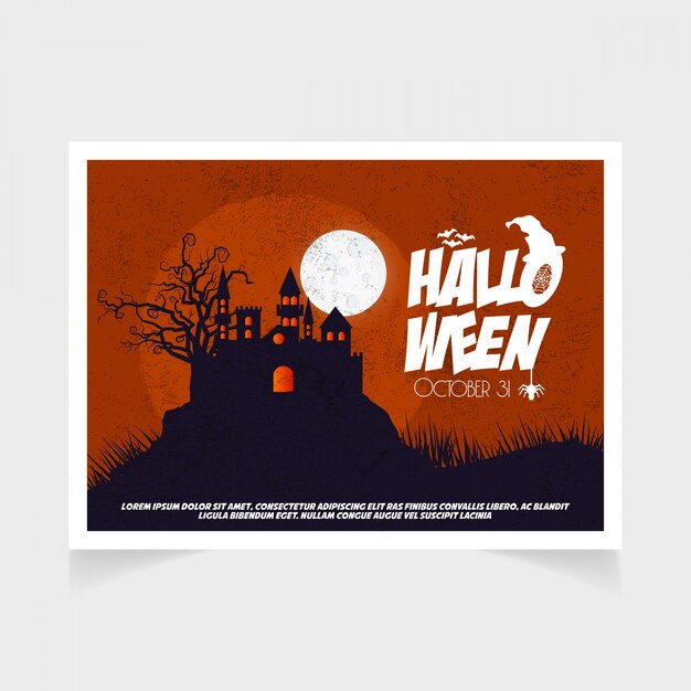 Halloween banner card template