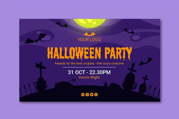 Free vector halloween banner concept