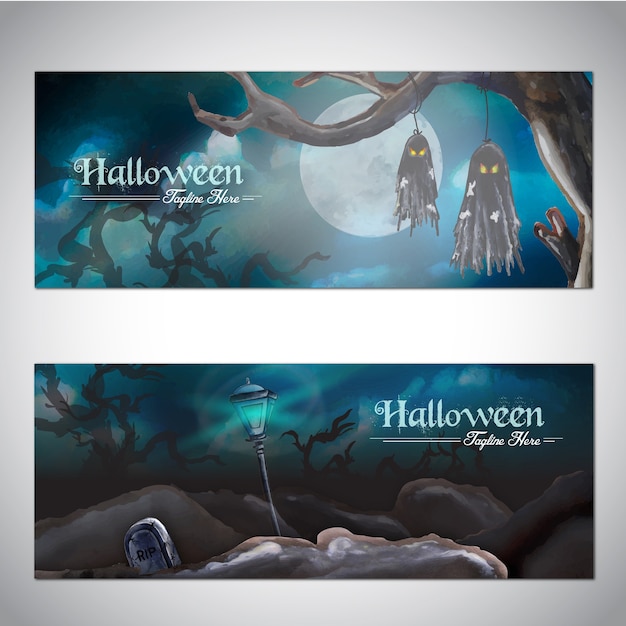 Бесплатное векторное изображение Баннер хэллоуина