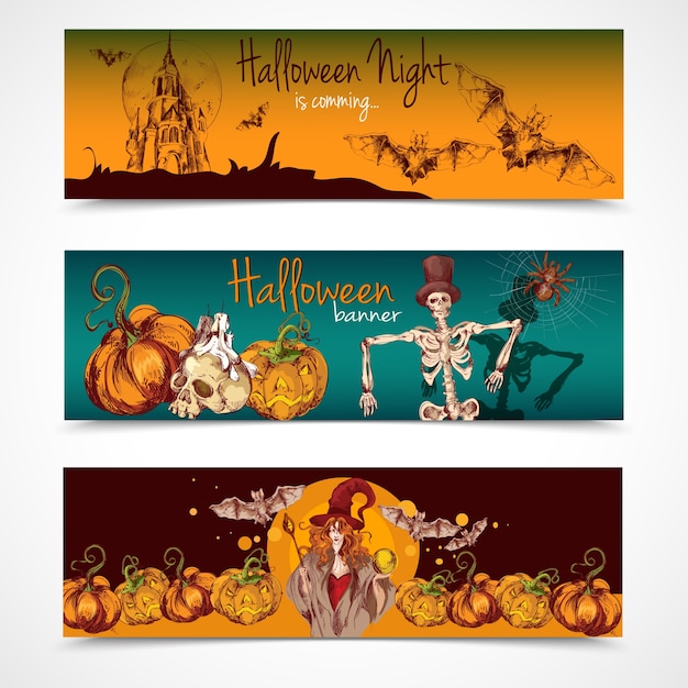 Raccolta di banner di halloween