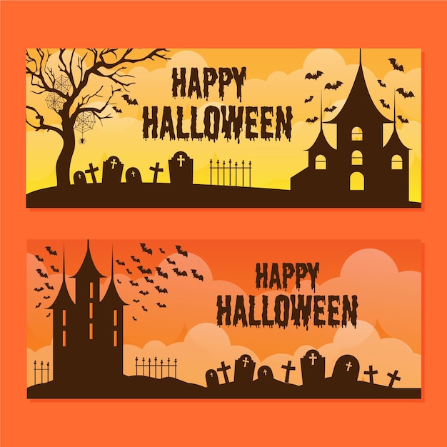 Halloween banners set