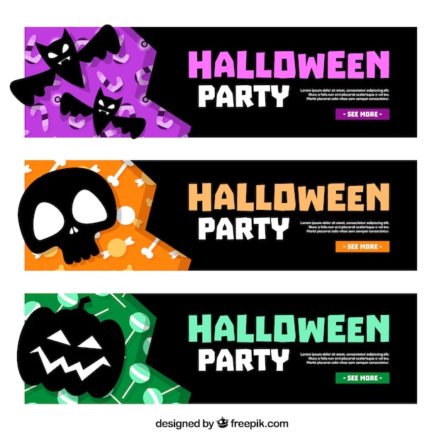 Banner di halloween con stile colorato