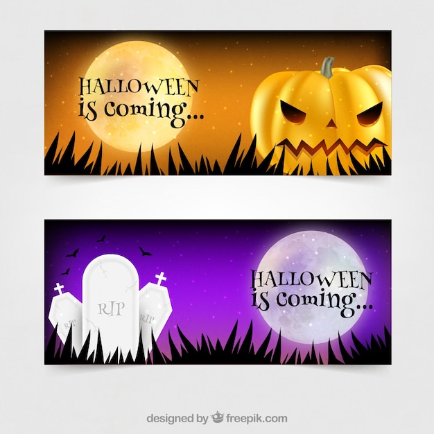 Free vector halloween banners