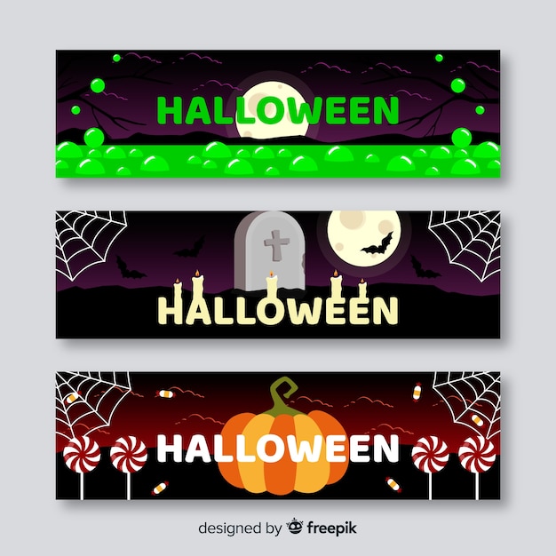 Free Vector | Halloween banners