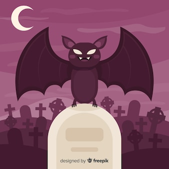 Halloween bat background in flat design