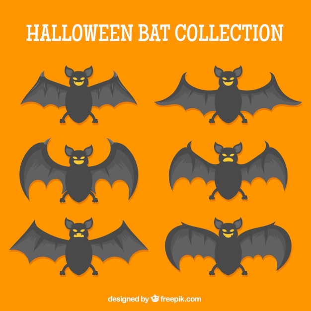 Vettore gratuito raccolta di pipistrelli halloween