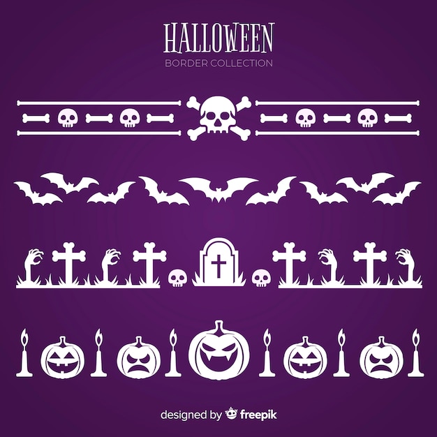 Free Vector halloween border collection