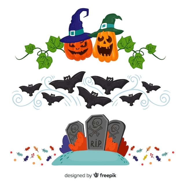 Free vector halloween border pack