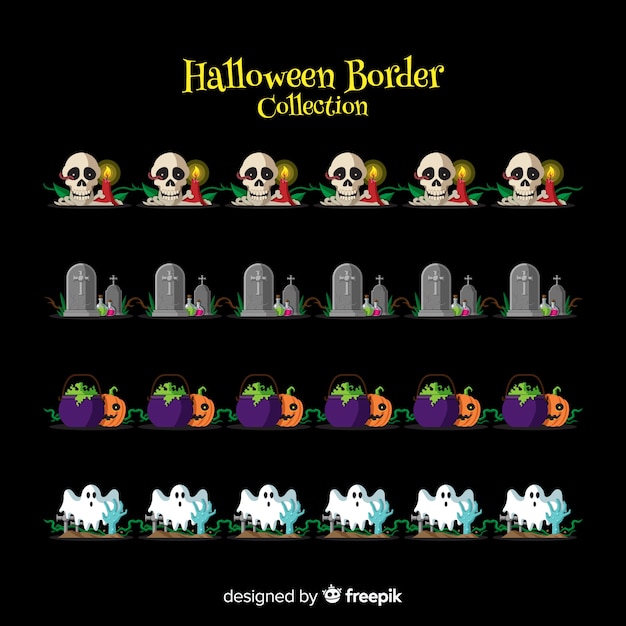 Free vector halloween border set