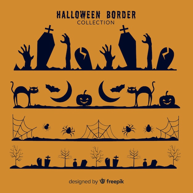 Free vector halloween border set