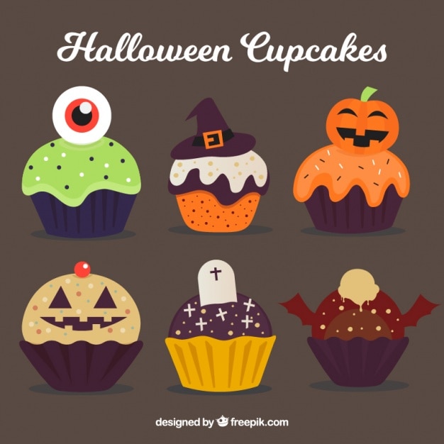 Free vector halloween cakes set