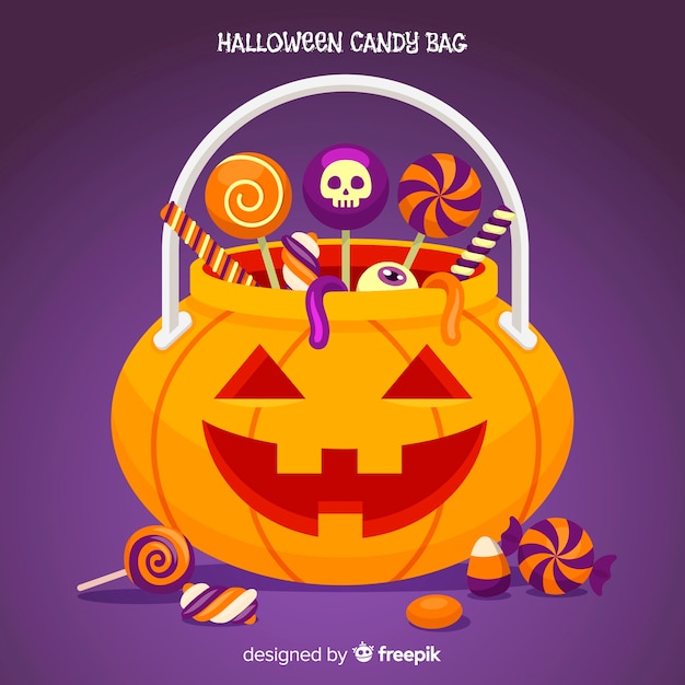 Halloween candy bag background design