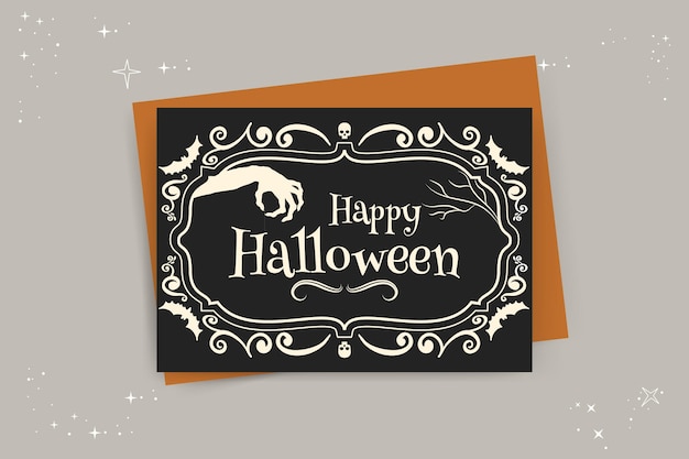 Vettore gratuito modello di carta di halloween