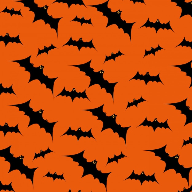 Halloween card with bats flying pattern