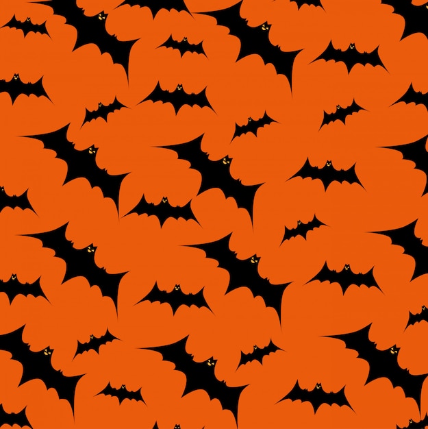 박쥐 패턴 비행 할로윈 카드