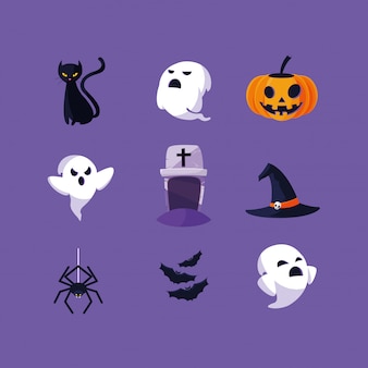 Halloween card with set characters