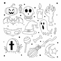 Free vector halloween cartoon characters set