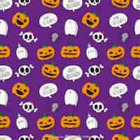 Free vector halloween cartoon pattern