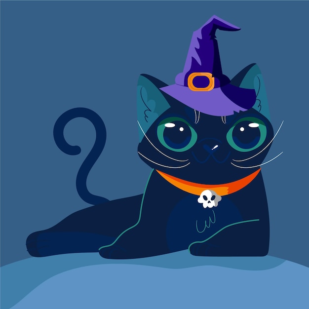 Free vector halloween cat concept