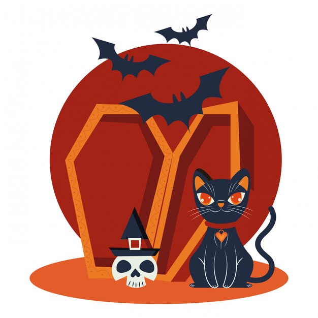 Halloween cat disguised character scene