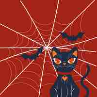 Free vector halloween cat disguised character scene