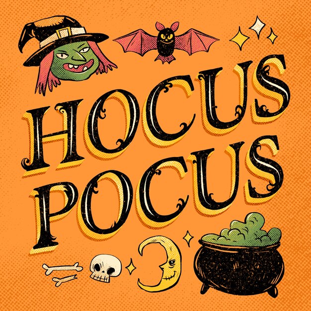 할로윈 축하 hocus pocus 레터링
