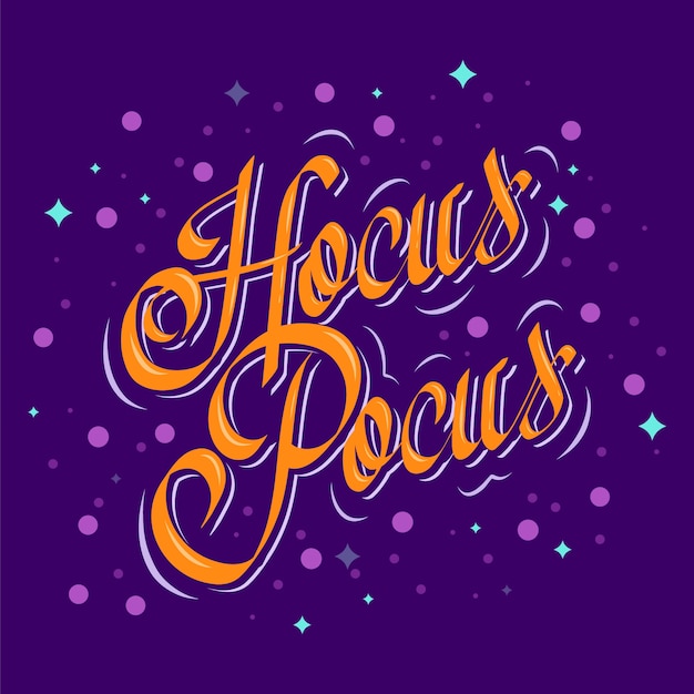 Free vector halloween celebration hocus pocus lettering
