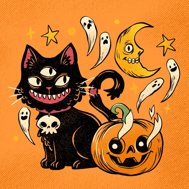 ハロウィンのお祝いイラスト