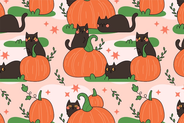 Free vector halloween celebration pastel pattern background