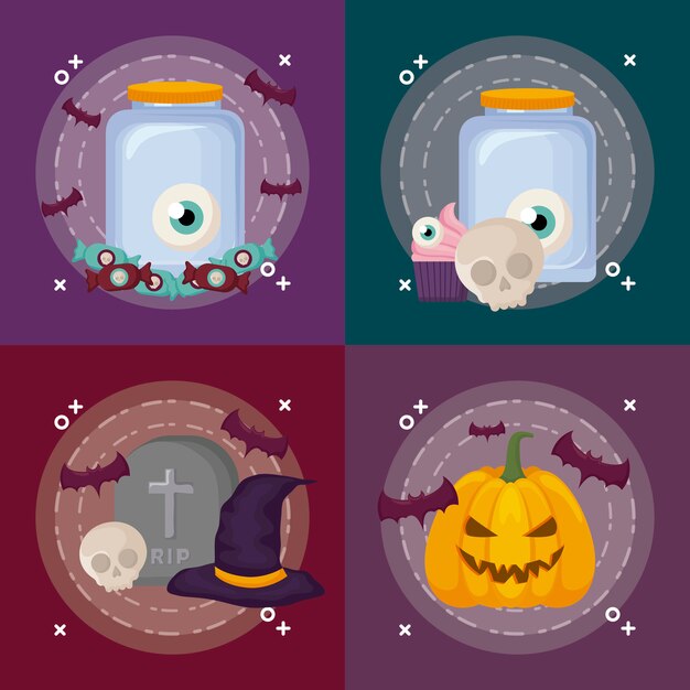 Free vector halloween celebration set