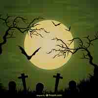 Free vector halloween cemetery background