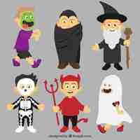 Free vector halloween character collection