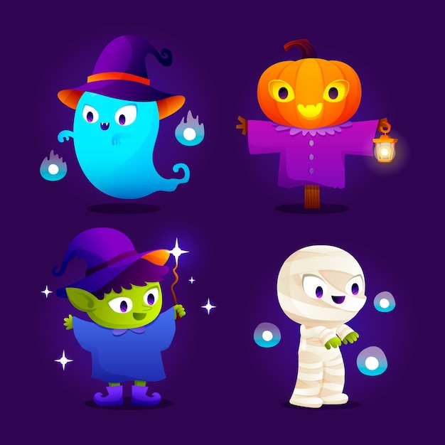 Free vector halloween character elements collection