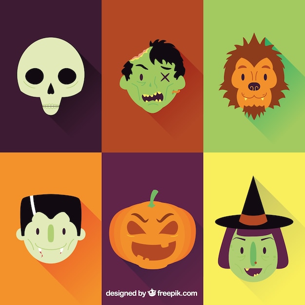 Halloween character faces