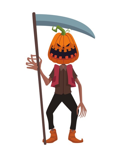 Иллюстрация тыквы персонажа Хэллоуина изолирована
