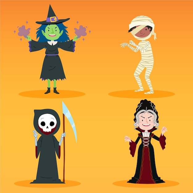 Halloween character set