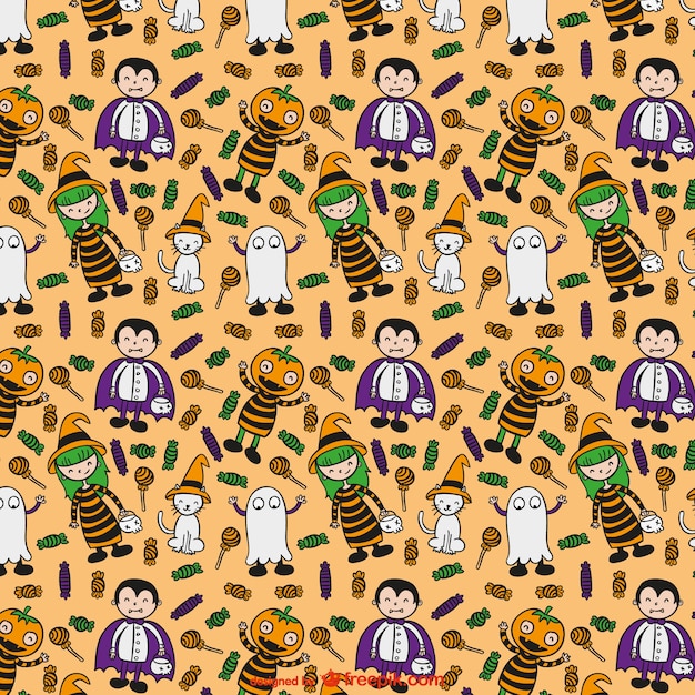 Halloween characters pattern