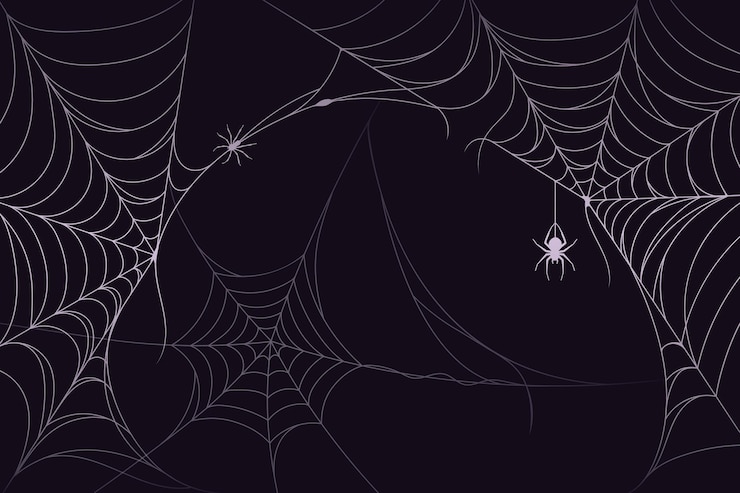 Free Vector halloween cobweb background theme
