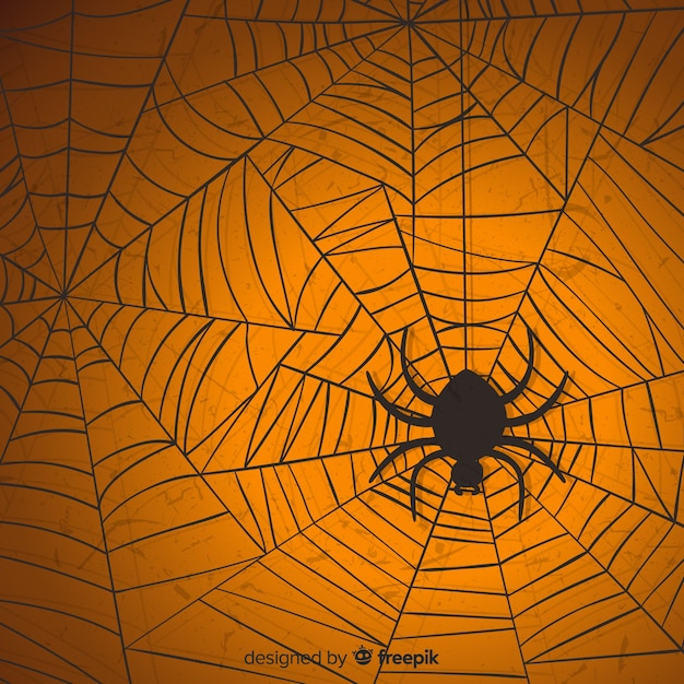 Бесплатное векторное изображение Хэллоуин паутина фон
