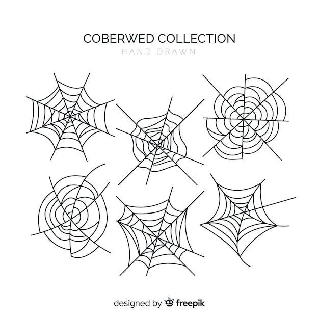 無料ベクター halloween cobweb collectio