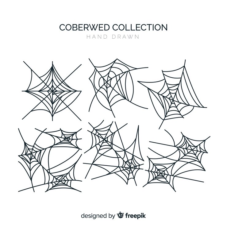 Free Vector halloween cobweb set