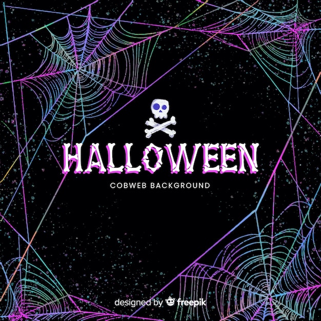 Free vector halloween colorful cobweb background