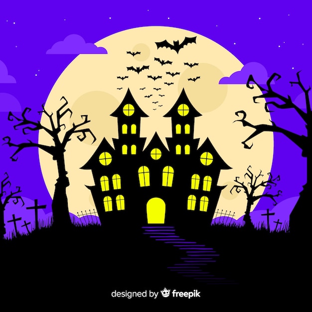 Halloween concept with flat design background