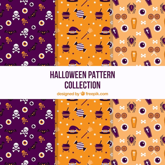 Free vector halloween decorative patterns