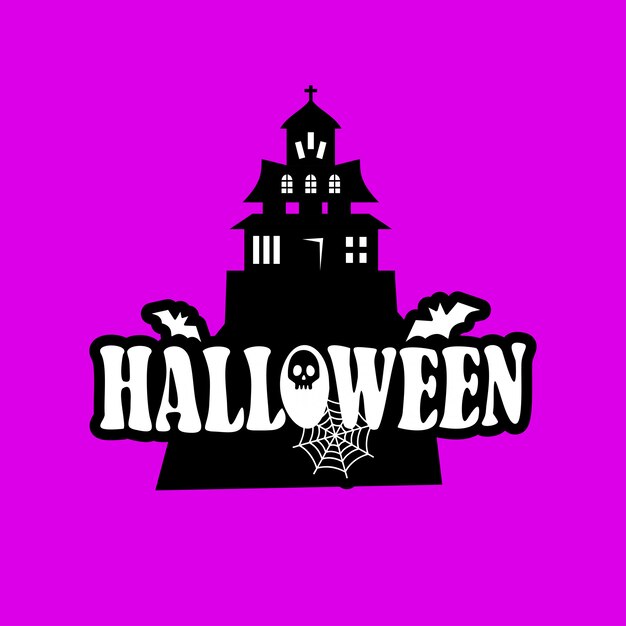 Halloween design with typography and light background vector