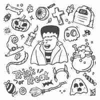 Free vector halloween doodle illustration